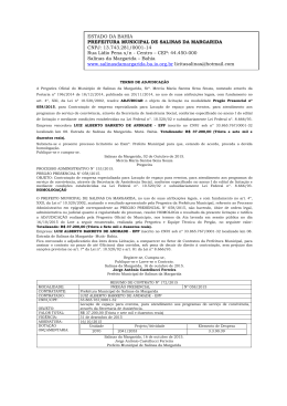 Homologação do Processo Administrativo n° 153/2015 do Pregão