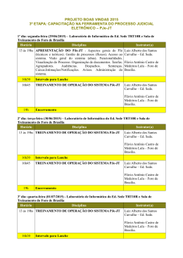 PROJETO BOAS VINDAS 2015 3&ordf; ETAPA: CAPACITA&Ccedil;&Atilde;O NA
