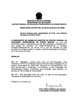 Aprova licen&ccedil;a para capacita&ccedil;&atilde;o do Prof. Luiz Alberto de Souza