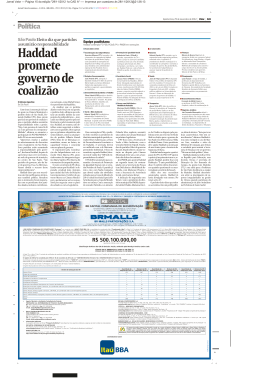 Haddad promete governo de coaliz&atilde;o