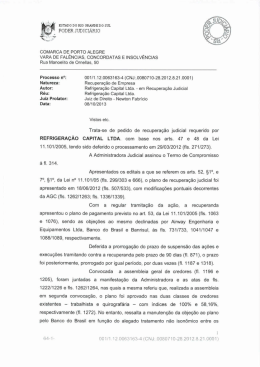 Senten&ccedil;a de concess&atilde;o da Recupera&ccedil;&atilde;o Judicial