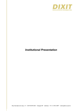 Apresenta&ccedil;&atilde;o Institucional  Portugu&ecirc;s / English