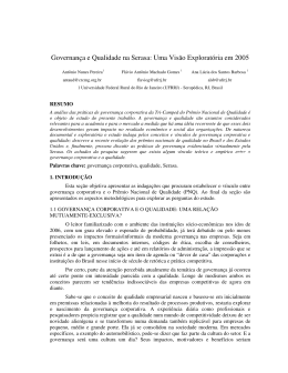 Governan&ccedil;a e Qualidade na Serasa: Uma Vis&atilde;o