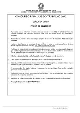 PROVA DE SENTEN&Ccedil;A 2012