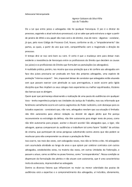 Advocacia hierarquizada Agenor Calazans da Silva Filho