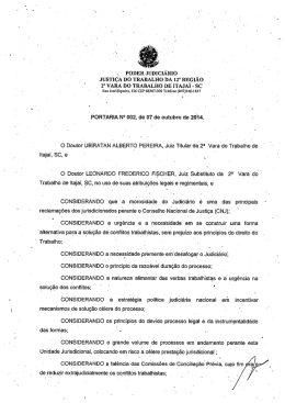 Portaria 2ª Vara do Trabalho - Boletim Jurídico – Publicações OnLine