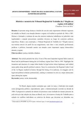 Hist&oacute;ria e mem&oacute;ria do Tribunal Regional do Trabalho da 1&ordf; Regi&atilde;o
