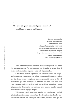 4 &ldquo;Porque s&oacute; quem est&aacute; aqui para entender.&rdquo; An&aacute;lise dos dados