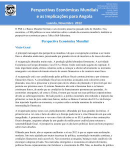 Perspectivas Económicas Mundiais e as Implicações para Angola