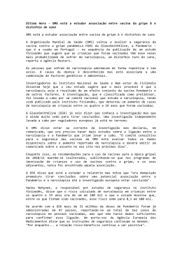 Última Hora - OMS está a estudar associação entre vacina da gripe