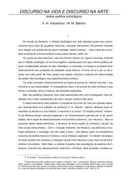 DISCURSO NA VIDA E DISCURSO NA ARTE