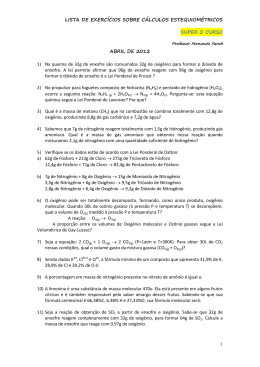 Lista de Cálculos Estequiométricos SUPER 2012