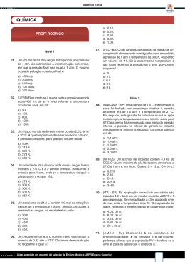 Lista de exercícios – Gases