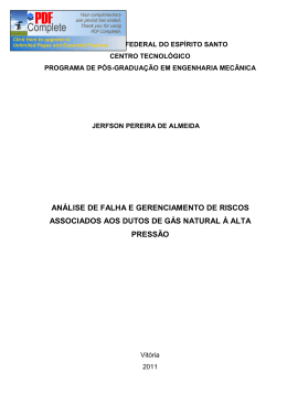 an&aacute;lise de falha e gerenciamento de riscos associados aos dutos