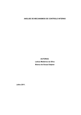 AN&Aacute;LISE DE MECANISMOS DE CONTROLE INTERNO