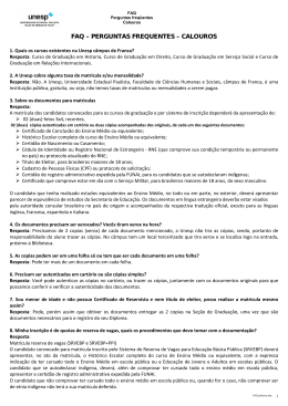 FAQ &ndash; PERGUNTAS FREQUENTES &ndash; CALOUROS