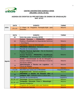 Agenda de eventos dos cursos