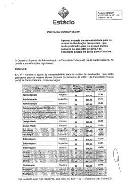 PORTARIA CONSUP 0512011 Aprovar o ajuste da semestralidade