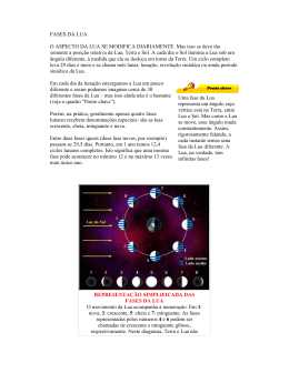 FASES DA LUA O ASPECTO DA LUA SE MODIFICA