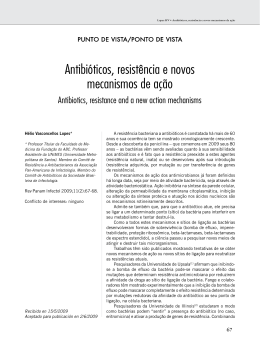 Antibióticos, resistência e novos mecanismos de ação