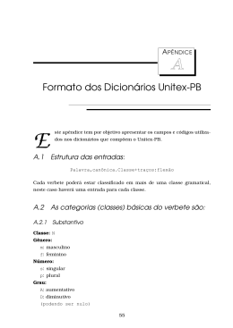 Formato dos Dicionários Unitex-PB