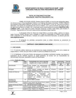 Edital de Abertura das Inscri&ccedil;&otilde;es