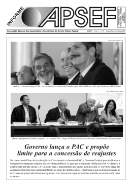 Governo lan&ccedil;a o PAC e prop&otilde;e limite para a concess&atilde;o de reajustes