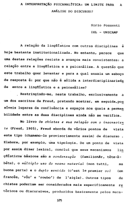 A INTERPRETA~Ko PSICANALITICA: UM LIMITE PARA A