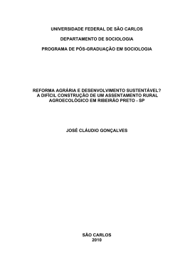 Reforma agrária e desenvolvimento sustentável?