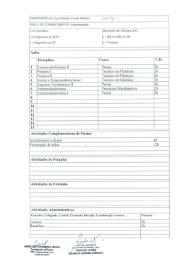 PROFESSOR (A): Jos&eacute; Cl&aacute;udio Corr&ecirc;a Seferim &Aacute;REA DE