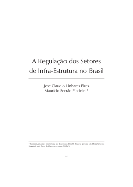 A Regula&ccedil;&atilde;o dos Setores de Infra-Estrutura no Brasil