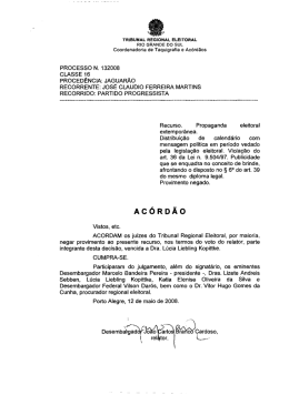 PROCESSO N. 132008 cLAssE 16 - Tribunal Regional Eleitoral do