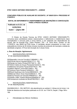 Deferimento das inscri&ccedil;&otilde;es e data da prova