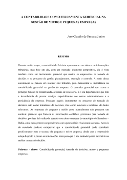 A CONTABILIDADE COMO FERRAMENTA GERENCIAL NA