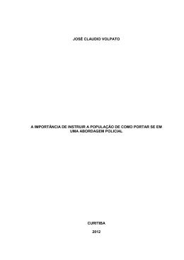 JOS&Eacute; CLAUDIO VOLPATO A IMPORT&Acirc;NCIA DE INSTRUIR A