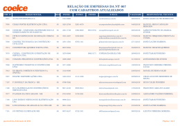 relação de empresas da nt ‐ 007 com cadastros atualizados