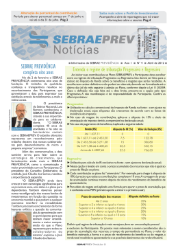 Edi&ccedil;&atilde;o n&ordm; 4 - Sebrae Previd&ecirc;ncia