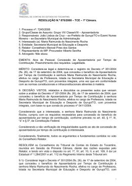Decis&atilde;o, Relat&oacute;rio e Voto - Tribunal de Contas do Estado do