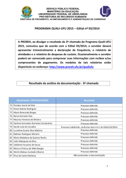 QUALI-UFU 2015 - Resultado 3&ordf; chamada - proreh