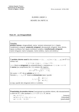 ÁLGEBRA LINEAR A REVIS˜AO DA PARTE III Parte III