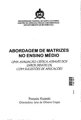 ABORDAGEM DE MATRIZES NO ENSINO M&Eacute;DIO
