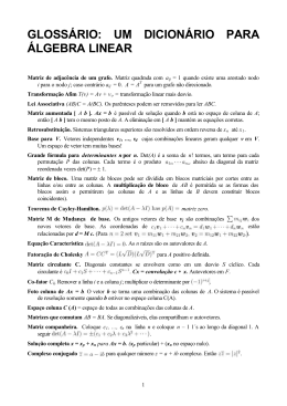 Gloss&aacute;rio: Um Dicion&aacute;rio para &Aacute;lgebra Linear