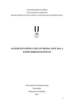an&aacute;lise estat&iacute;stica multivariada aplicada a dados hidrogeol&oacute;gicos