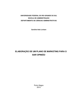 elabora&ccedil;&atilde;o de um plano de marketing para o bar opini&atilde;o