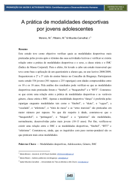 A pr&aacute;tica de modalidades desportivas por jovens adolescentes