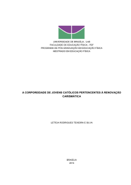 a corporeidade de jovens cat&oacute;licos pertencentes &agrave; renova&ccedil;&atilde;o