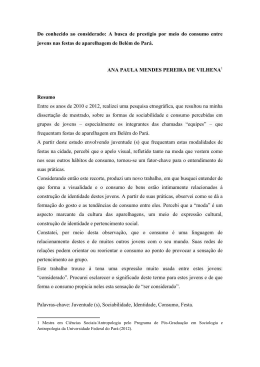 A busca de prest&iacute;gio por meio do consumo entre jovens nas festas