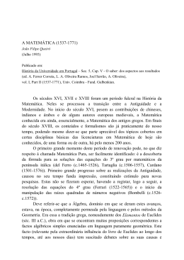 A MATEM&Aacute;TICA (1537-1771) - Universidade de Coimbra