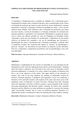 forma&ccedil;&atilde;o e identidade do professor que ensina matem&aacute;tica nos