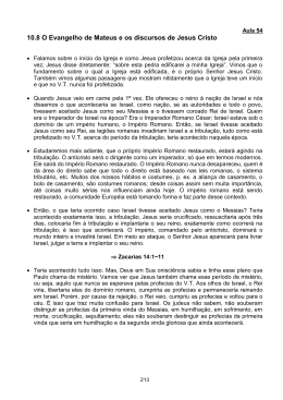 10.8 O Evangelho de Mateus e os discursos de Jesus Cristo